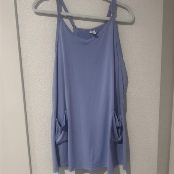 Blue Athletic Mini Dress Built in Shorts New - Picture 2 of 2